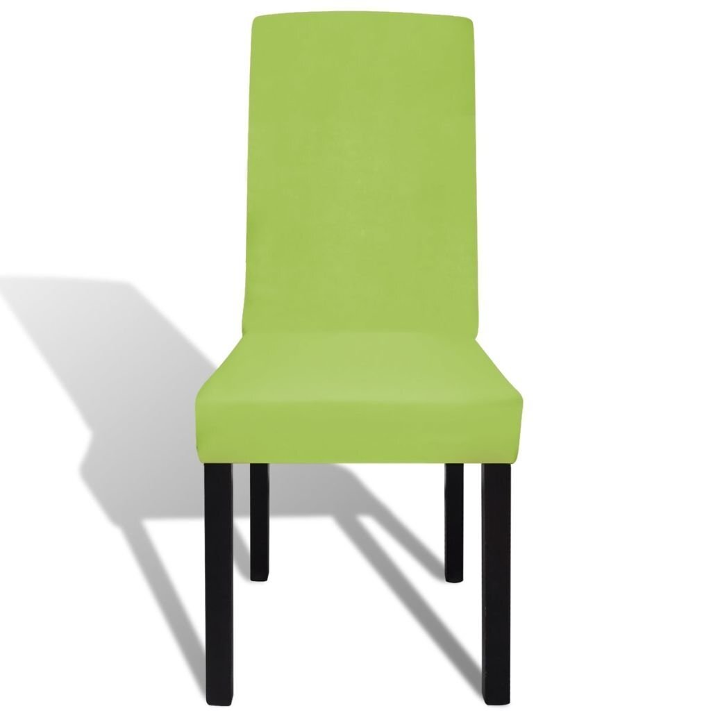 vidaXL krēslu pārvalki, 6 gab., zaļs, elastīgs materiāls cena un informācija | Mēbeļu pārvalki | 220.lv
