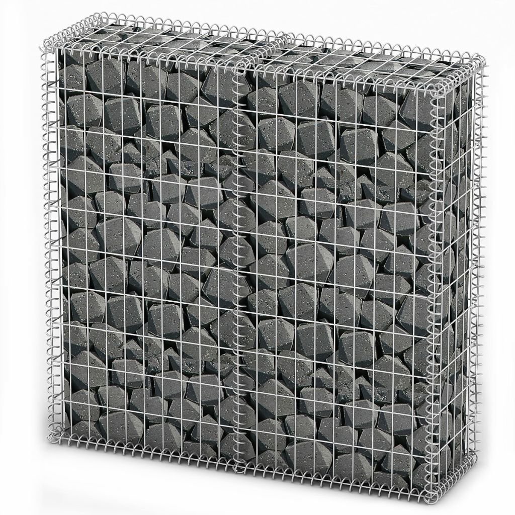 vidaXL gabions ar vāku, cinkota stieple, 100x100x30 cm cena un informācija | Žogi un piederumi | 220.lv