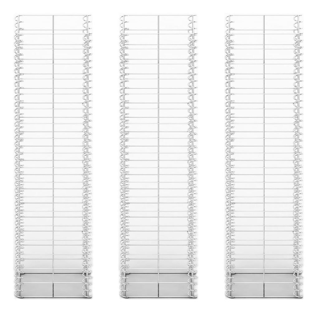 Gabiona komplekts, 3 gabijas., cinkots vads, 25 x 25 x 100 cm cena un informācija | Žogi un piederumi | 220.lv