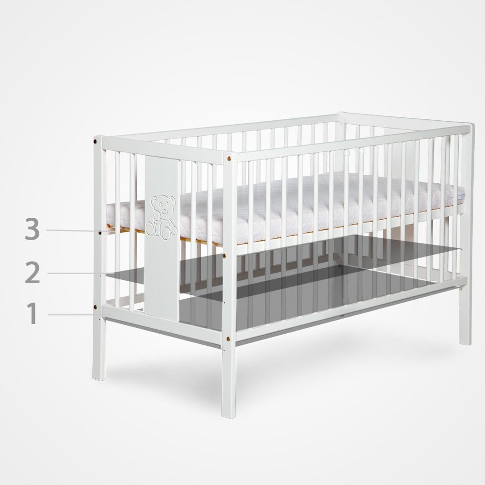 Bērnu gulta Klups Sofie 120x60 cm, balta cena un informācija | Zīdaiņu gultas | 220.lv