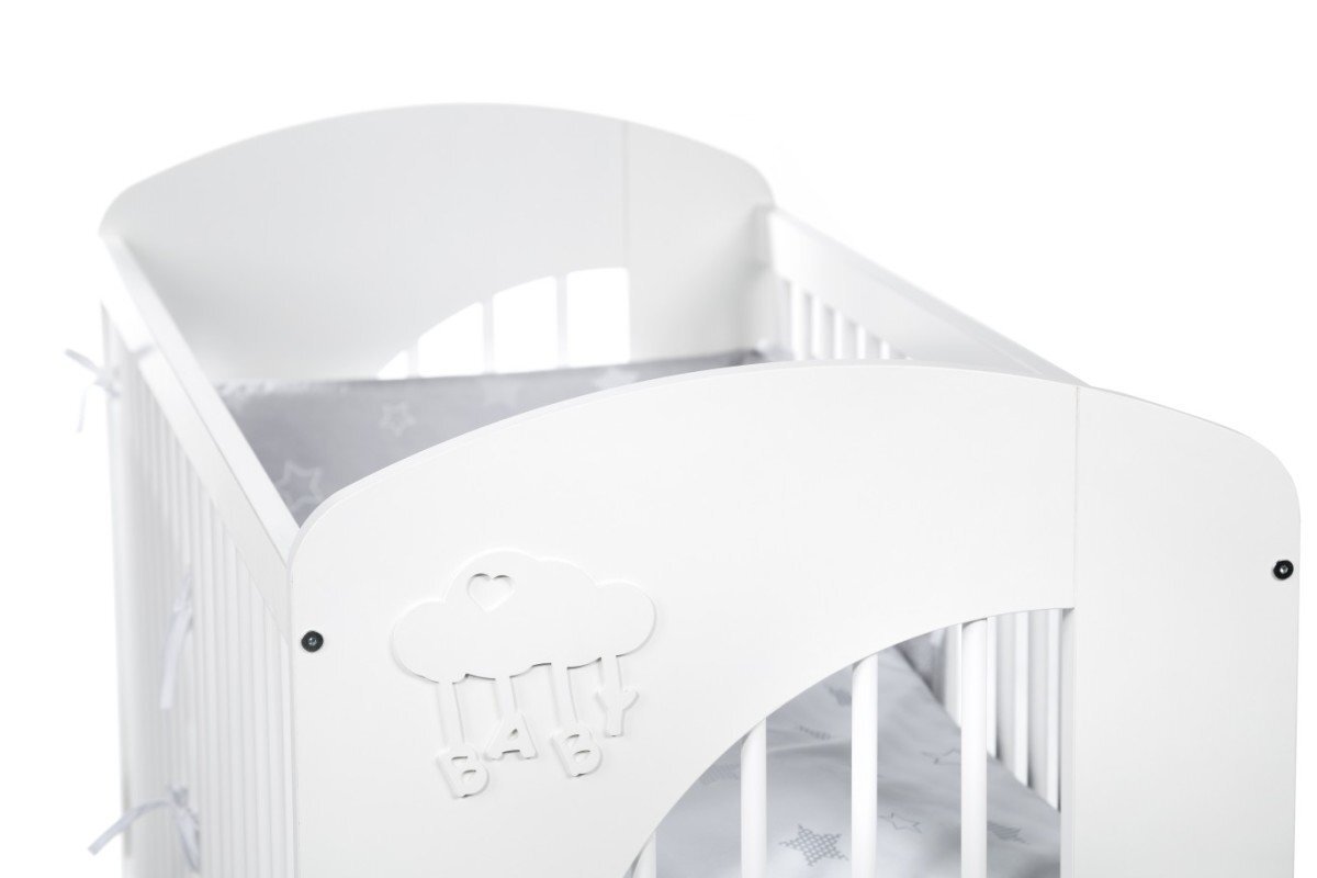 Bērnu gultiņa Nel 120x60 Cloud, balta цена и информация | Zīdaiņu gultas | 220.lv