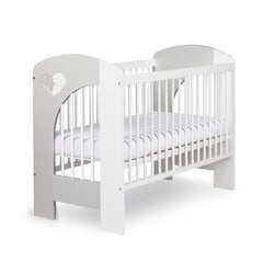 Детская кровать Klups Nel Heart 120x60 белая/серая цена и информация | Детские кроватки | 220.lv