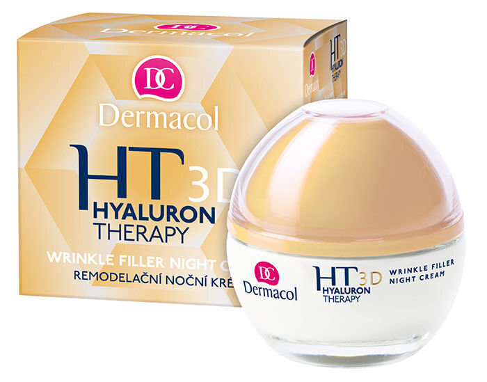 Mitrinošs nakts krēms ar hialuronskābi Dermacol Hyaluron Therapy 3D 50 ml cena un informācija | Sejas krēmi | 220.lv