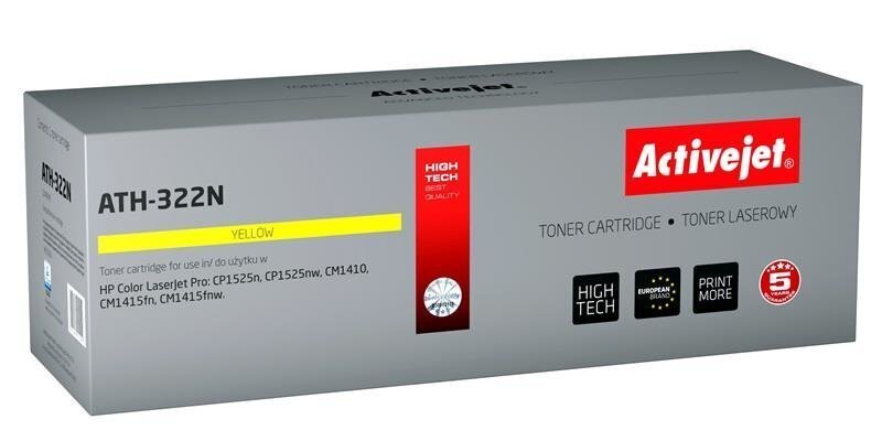 Toneris ActiveJet ATH-322N | Yellow | 1300 lpp. | HP HP CE322A (128A) цена и информация | Kārtridži lāzerprinteriem | 220.lv