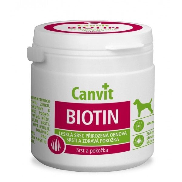 Canvit Biotin tabletes N100 100G suņiem cena un informācija | Vitamīni, uztura bagātinātāji, pretparazītu līdzekļi suņiem | 220.lv