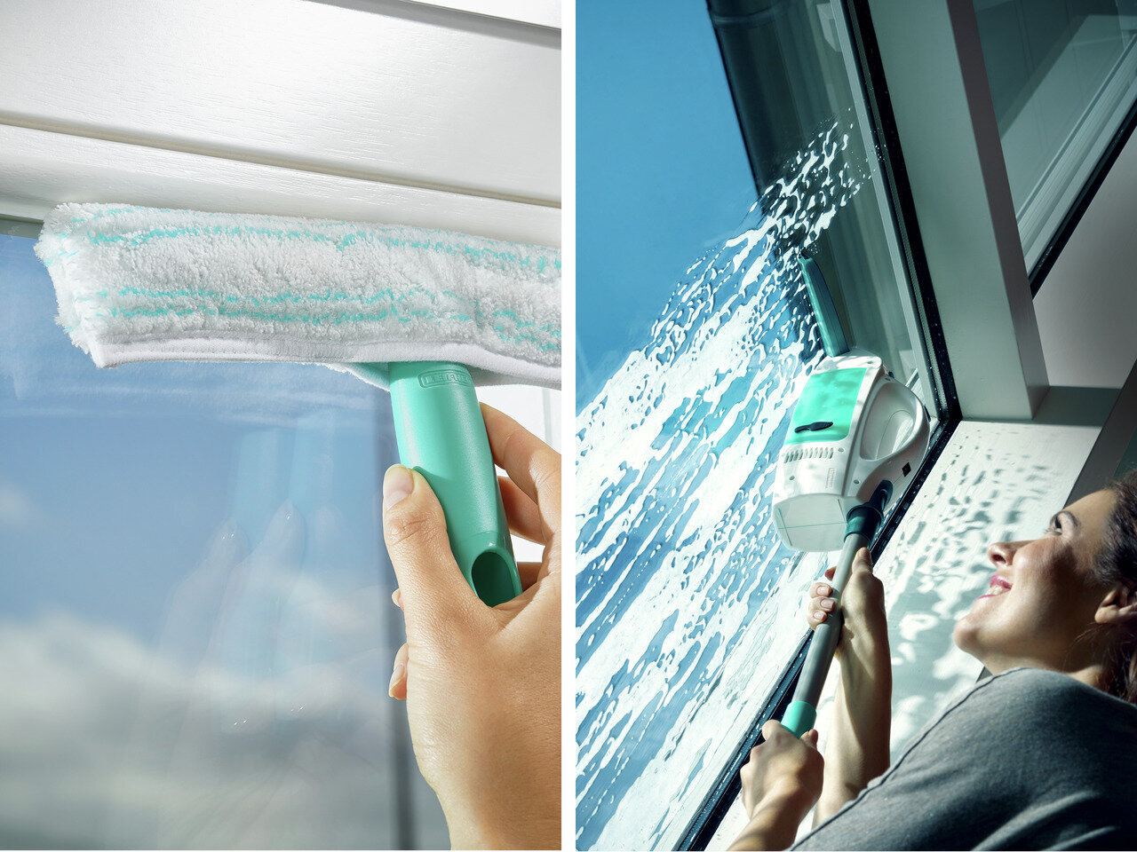 LEIFHEIT Vakuuma logu tīrītājs Dry&Clean ar logu mazgātāju un kātu 43 cm цена и информация | Logu tīrītāji, logu mazgāšanas roboti | 220.lv