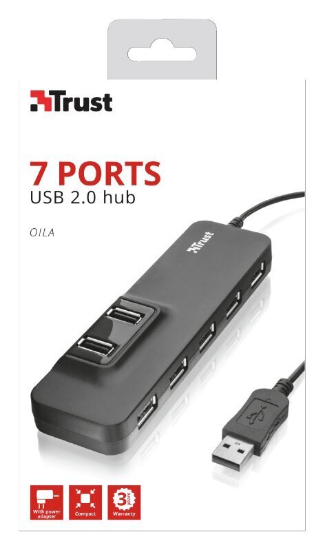 Trust (20576) Oila 7 Port USB 2.0 Hub цена и информация | Adapteri un USB centrmezgli | 220.lv