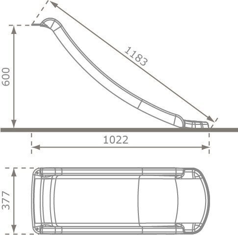 Zils slidkalniņš 118 cm 4IQ цена и информация | Slidkalniņi, kāpšanas konstruktori | 220.lv