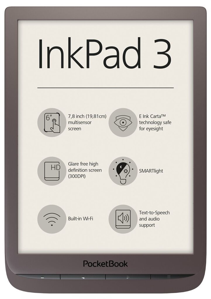 PocketBook InkPad 3 PB 740, brūns cena un informācija | E-grāmatu lasītāji | 220.lv