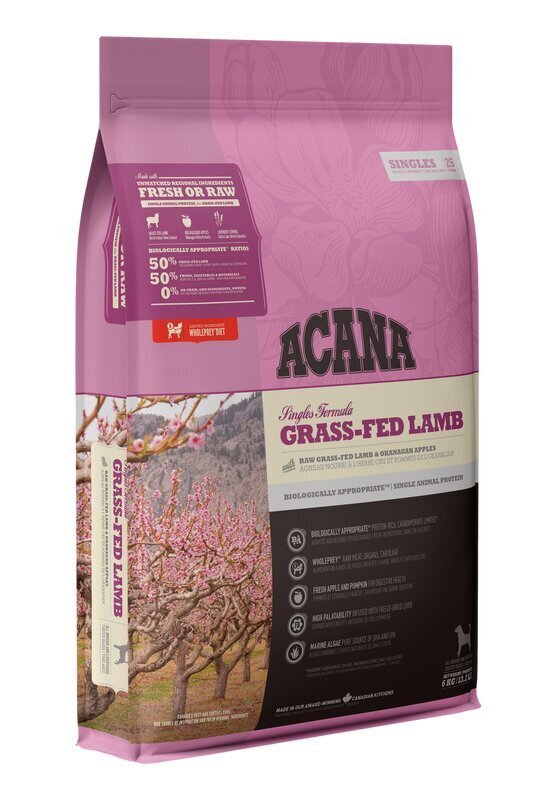 Acana Grass-Fed Lamb Dog visu šķirņu suņiem, 2 kg cena un informācija | Sausā barība suņiem | 220.lv