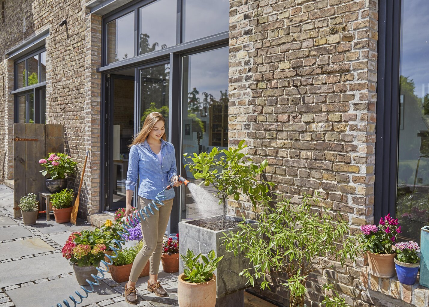 Spirālveida šļūteņu komplekts Gardena 10m цена и информация | Laistīšanas sistēmas | 220.lv