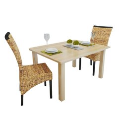 vidaXL virtuves krēsli, 2 gab., abaka un mango masīvkoks cena un informācija | Virtuves un ēdamistabas krēsli | 220.lv