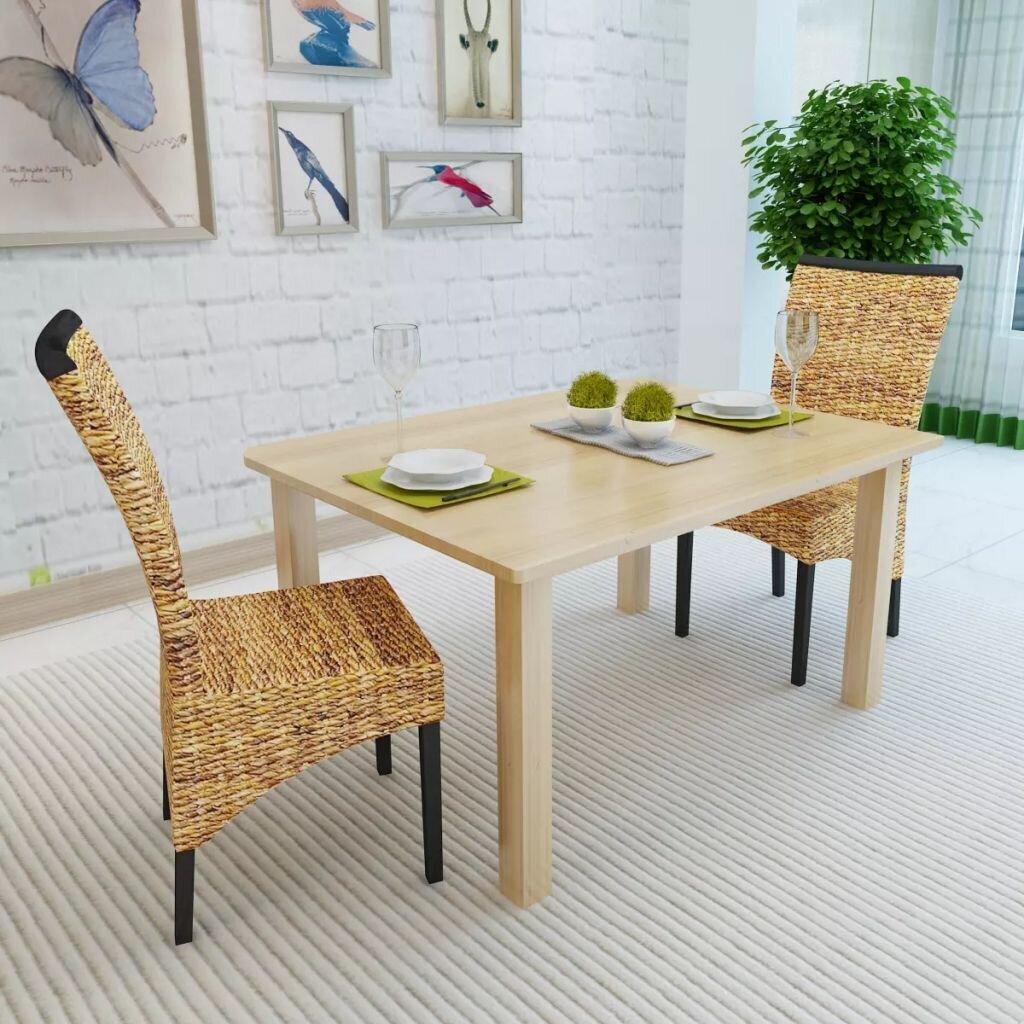 vidaXL virtuves krēsli, 2 gab., abaka un mango masīvkoks cena un informācija | Virtuves un ēdamistabas krēsli | 220.lv