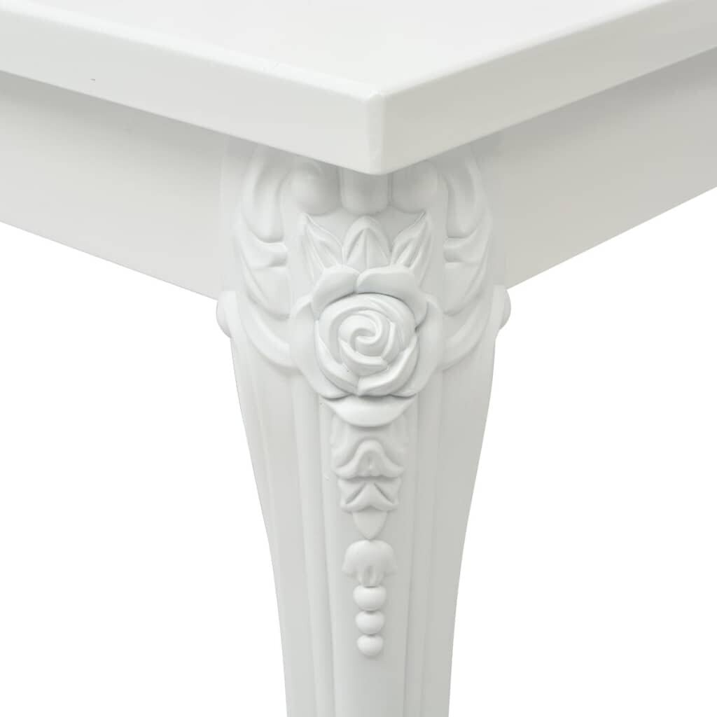 vidaXL virtuves galds, 116x66x76 cm, spīdīgi balts cena un informācija | Virtuves galdi, ēdamgaldi | 220.lv