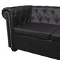 vidaXL 5-vietīgs Chesterfield dīvāns, melna mākslīgā āda цена и информация | Stūra dīvāni | 220.lv