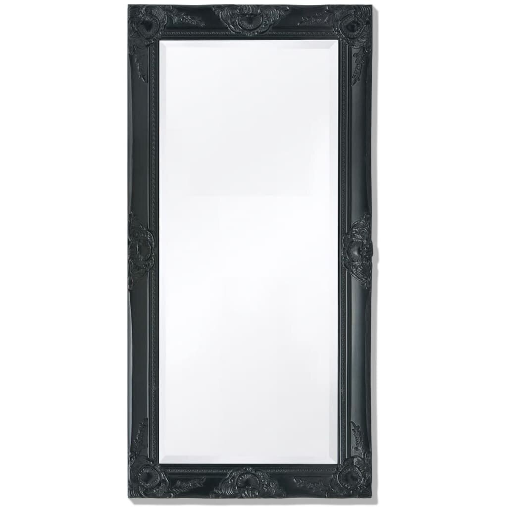 vidaXL sienas spogulis, 100x50 cm, baroka stils, melns cena un informācija | Spoguļi | 220.lv