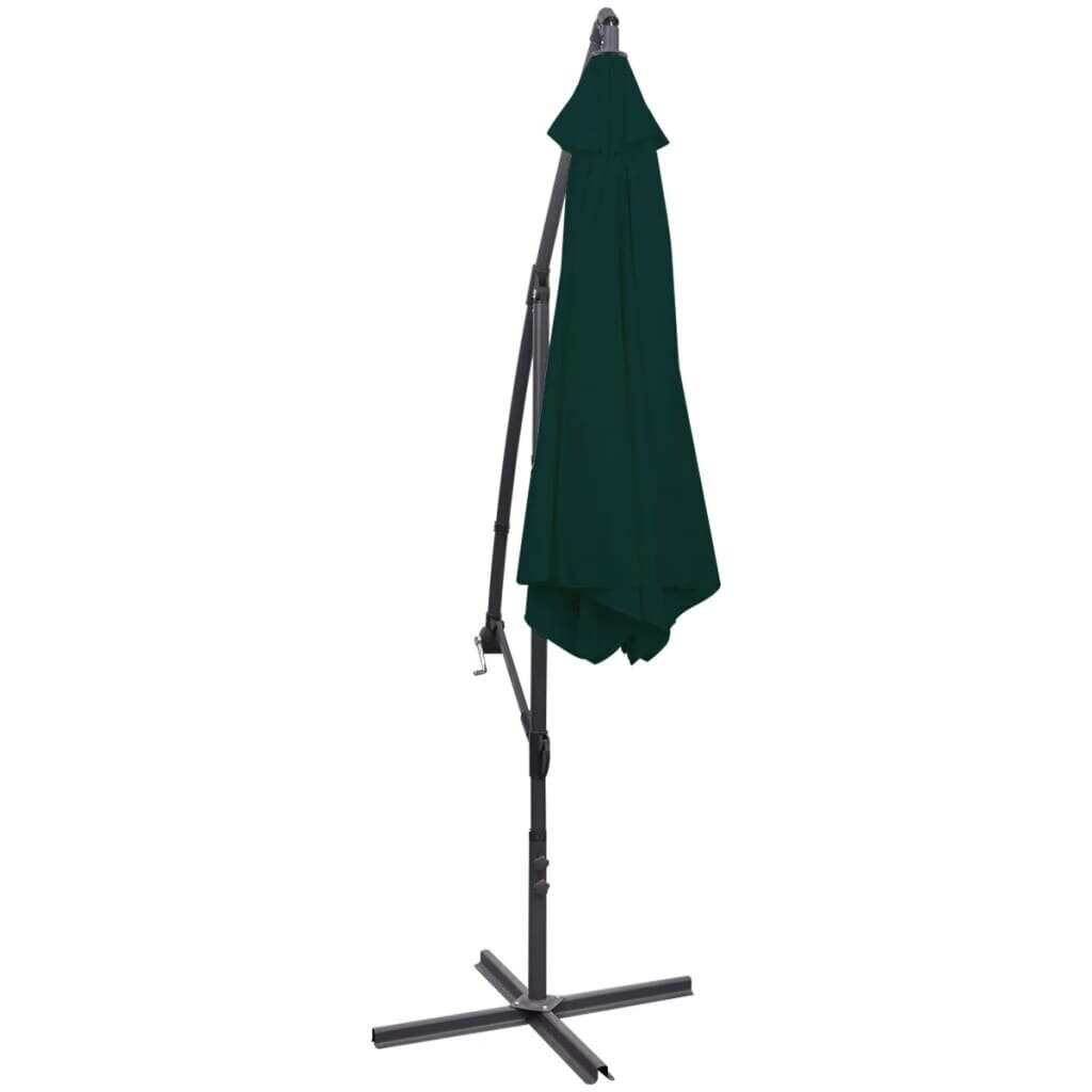 vidaXL konsoles lietussargs, 3 m, zaļš cena un informācija | Saulessargi, markīzes un statīvi | 220.lv
