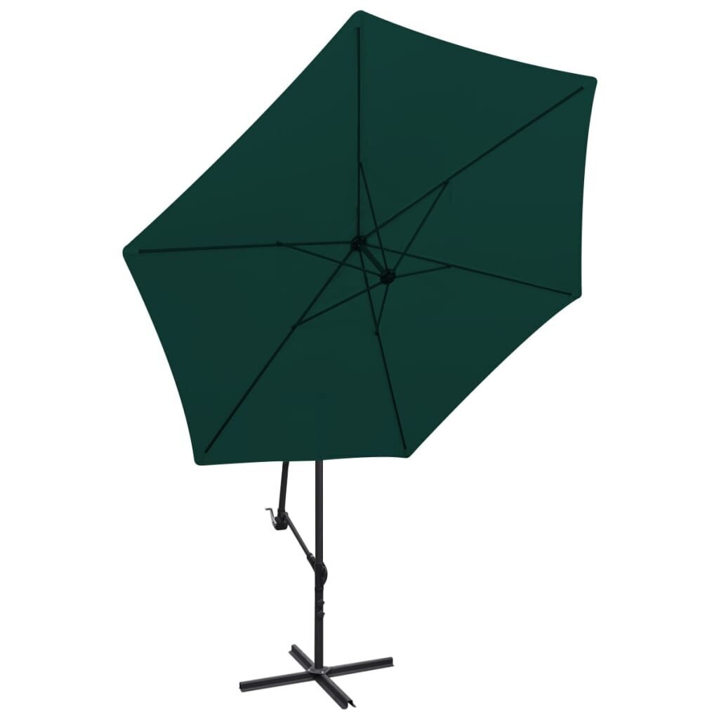vidaXL konsoles lietussargs, 3 m, zaļš cena un informācija | Saulessargi, markīzes un statīvi | 220.lv