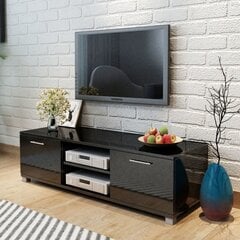 vidaXL TV skapītis, spīdīgi melns, 120x40,3x34,7 cm цена и информация | Тумбы под телевизор | 220.lv