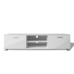 vidaXL TV galdiņš, spīdīgi balts, 140x40,3x34,7 cm cena un informācija | TV galdiņi | 220.lv