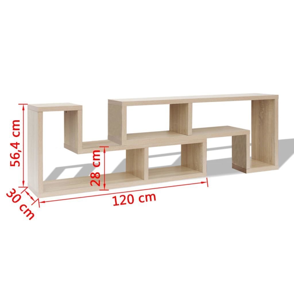 vidaXL L-formas dubultais TV statīvs, ozolkoka krāsā cena un informācija | TV galdiņi | 220.lv