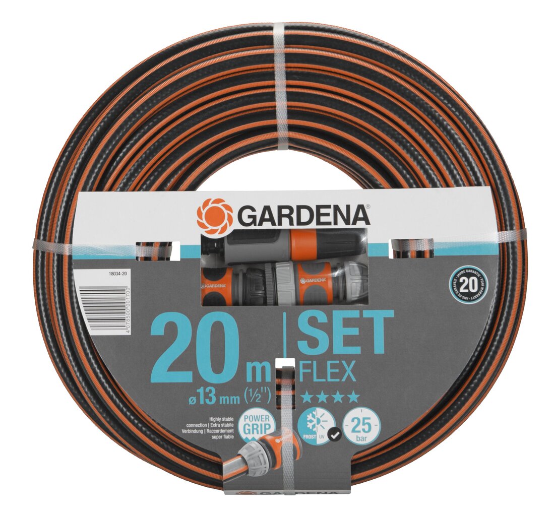 Gardena Comfort Flex šļūtene ar savienotājiem 13 mm (1/2 ") cena un informācija | Laistīšanas sistēmas | 220.lv