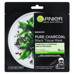 Черная тканевая маска garnier skin naturals pure charcoal  garnier цена и информация | Маски для лица, патчи для глаз | 220.lv