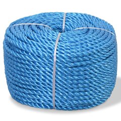 vidaXL vīta virve, 6 mm, 200 m, polipropilēns, zila cena un informācija | Rokas instrumenti | 220.lv