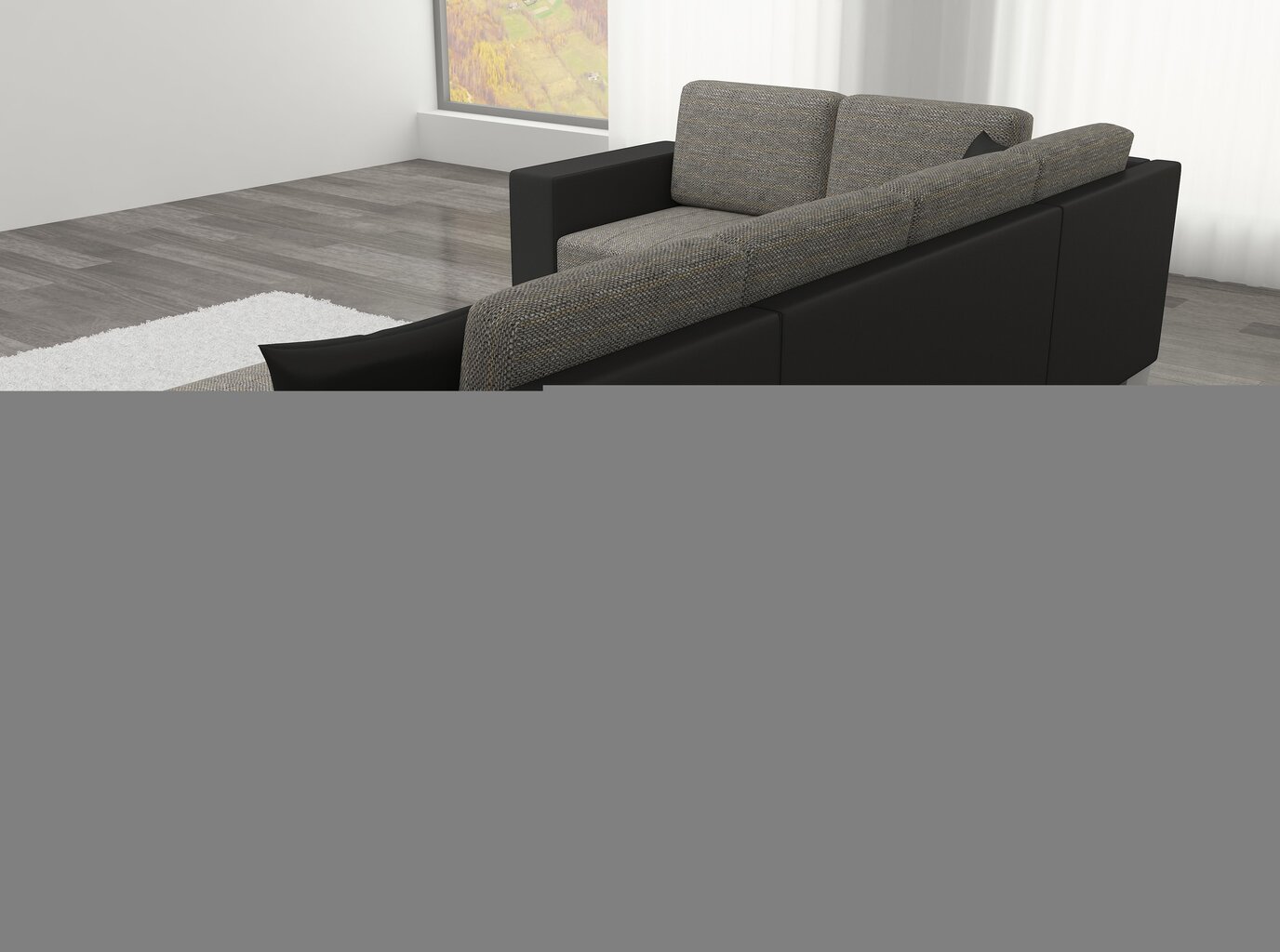 Mīksts stūra dīvāns Marco, balts / pelēks цена и информация | Stūra dīvāni | 220.lv