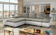 Ontario mīksts stūra dīvāns, smilšu/balts cena un informācija | Stūra dīvāni | 220.lv