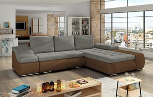 Ontario mīksts stūra dīvāns, brūns/pelēks цена и информация | Угловые диваны | 220.lv