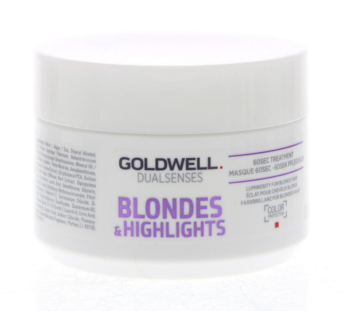 Atjaunojoša matu maska Goldwell Dualsenses Blondes & Highlights 60 sek., 200 ml cena un informācija | Matu uzlabošanai | 220.lv