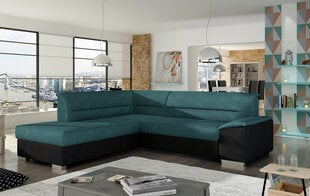 Mīksts stūra dīvāns Verso, zaļš / melns cena un informācija | Stūra dīvāni | 220.lv