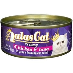 Aatas Cat Creamy Chicken & Tuna консервы для кошек 80г цена и информация | Консервы для котов | 220.lv