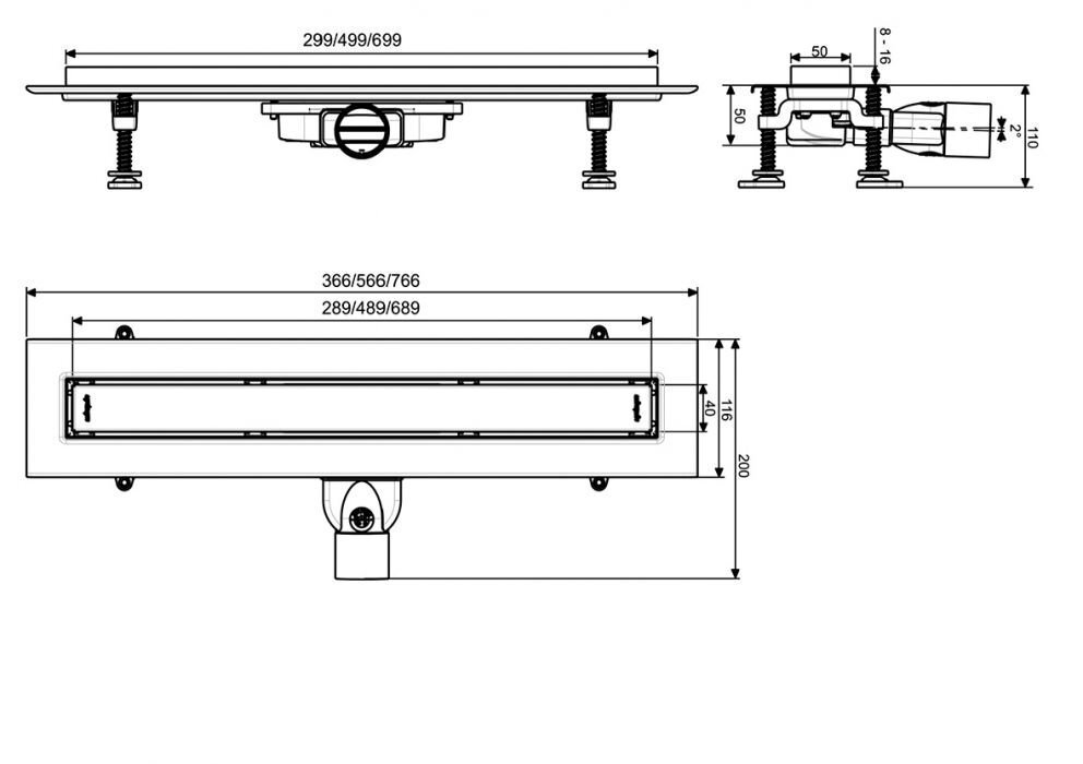 Dušo latakas Wirquin Venisio Slim, 700 mm цена и информация | Dušas trapi | 220.lv