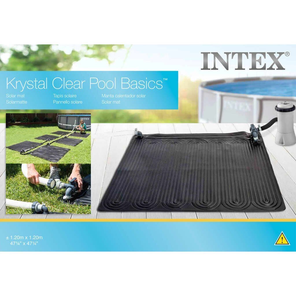 Intex solārais baseina apsildes paklājs, 1,2x1,2 m, melns PVC, 28685 cena un informācija | Baseinu piederumi | 220.lv