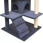 vidaXL kaķu māja ar sizala stabiem nagu asināšanai, 125 cm, tumši zila cena un informācija | Kaķu mājas, nagu asināmie | 220.lv
