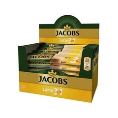 Šķīstošs kafijas dzēriens JACOBS LATTE (20 x 12,5g), 250g cena un informācija | Kafija, kakao | 220.lv