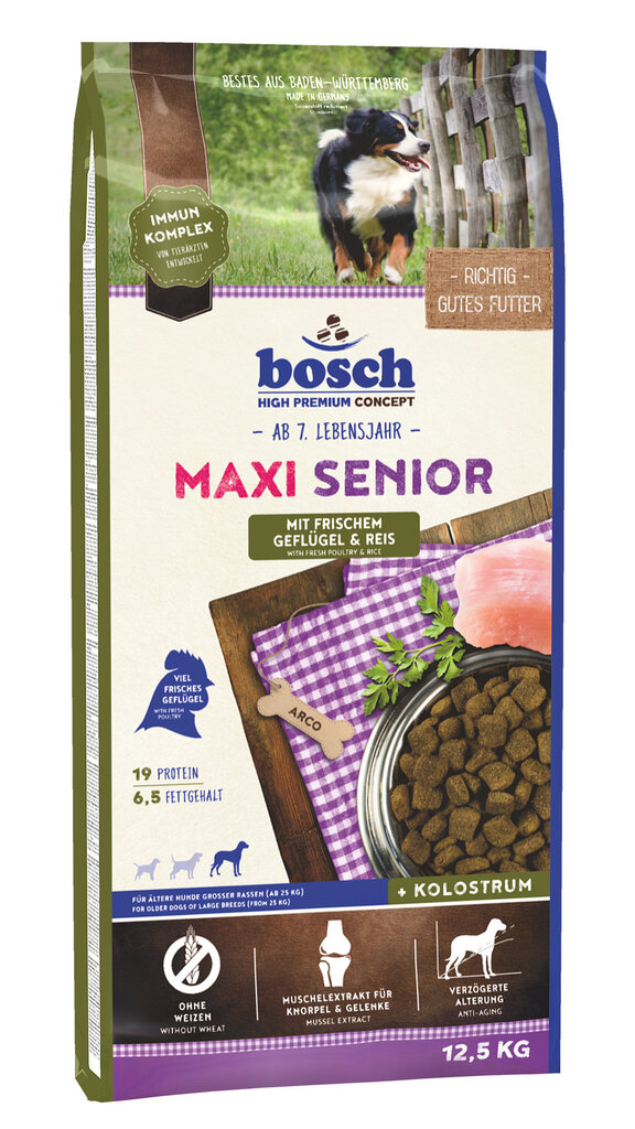 Bosch Petfood Maxi Senior (High Premium) 12,5kg цена и информация | Sausā barība suņiem | 220.lv