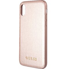 Guess case for iPhone X / XS GUHCPXIGLRG pink-gold hard case Iridescent cena un informācija | Telefonu vāciņi, maciņi | 220.lv