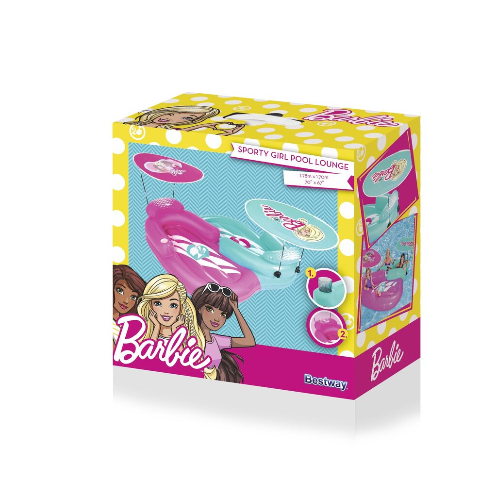 Piepūšamais plosts-matracis 2in1, Bestway Barbie цена и информация | Piepūšamās rotaļlietas un pludmales preces | 220.lv