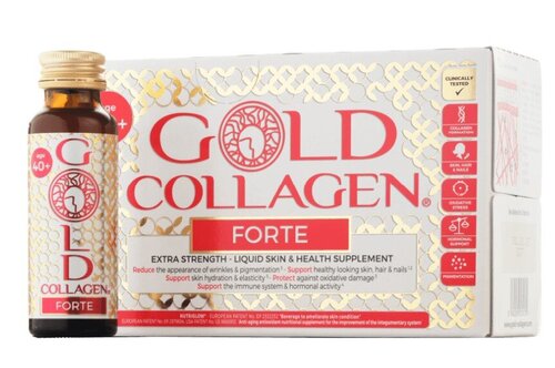 Питательный коллаген Gold Collagen Forte (10 шт.) цена и информация | Витамины, пищевые добавки, препараты для красоты | 220.lv