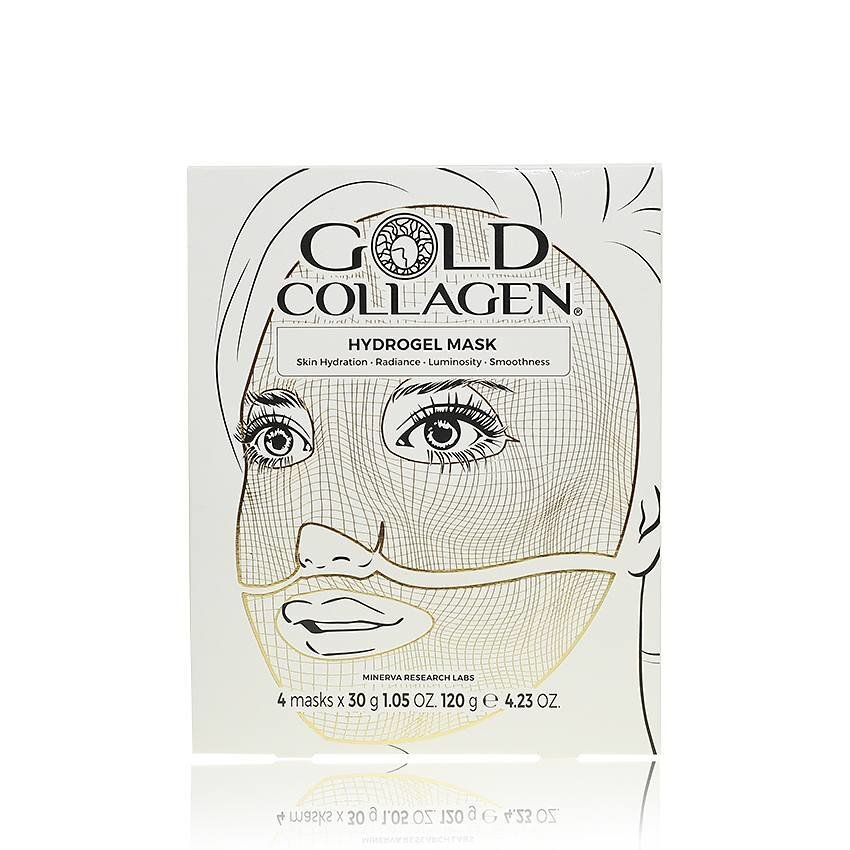 Hidrogēla maska Gold Collagen (4 gab) cena un informācija | Sejas maskas, acu maskas | 220.lv