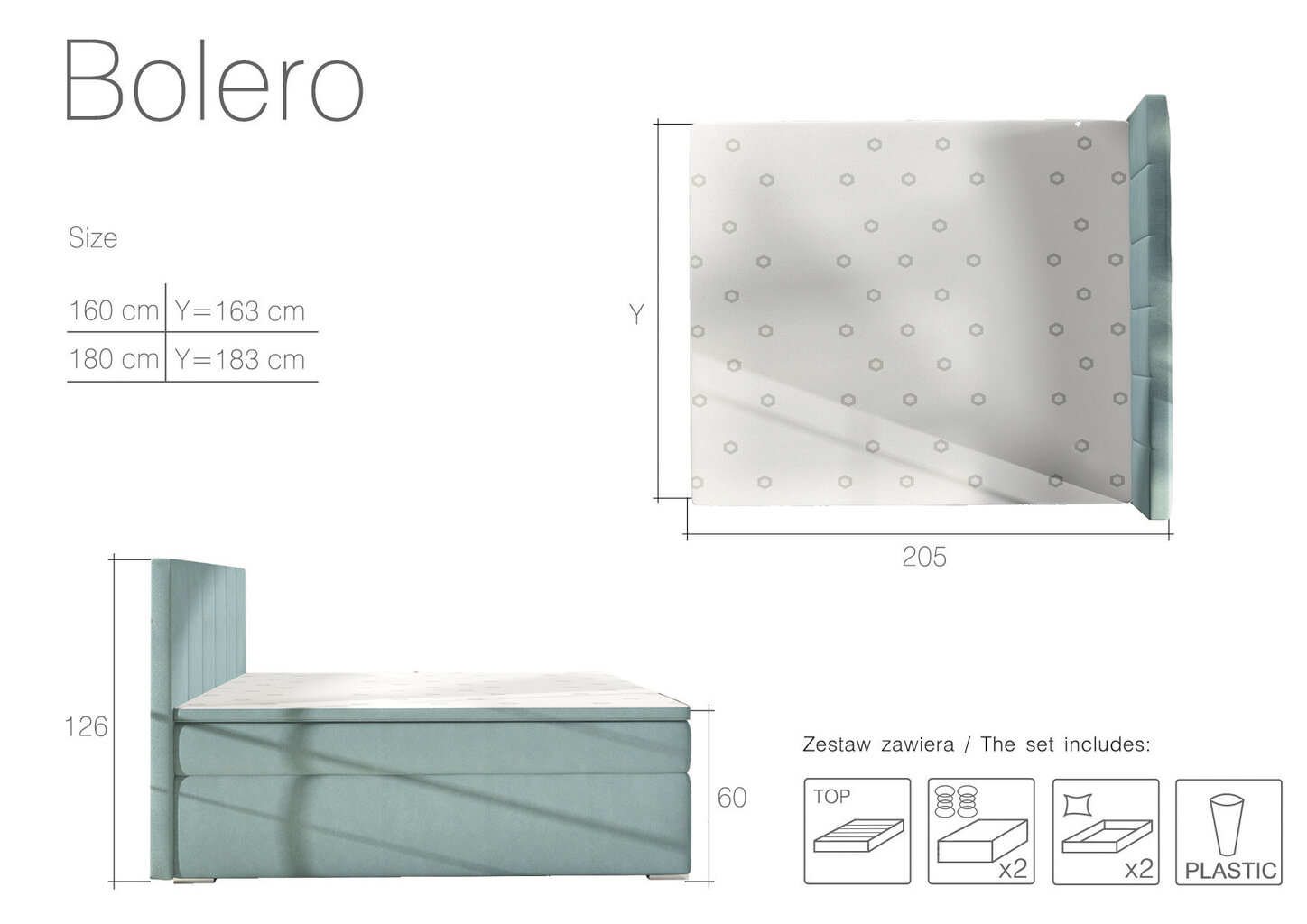 Gulta Bolero, 160x200 cm, melna цена и информация | Gultas | 220.lv