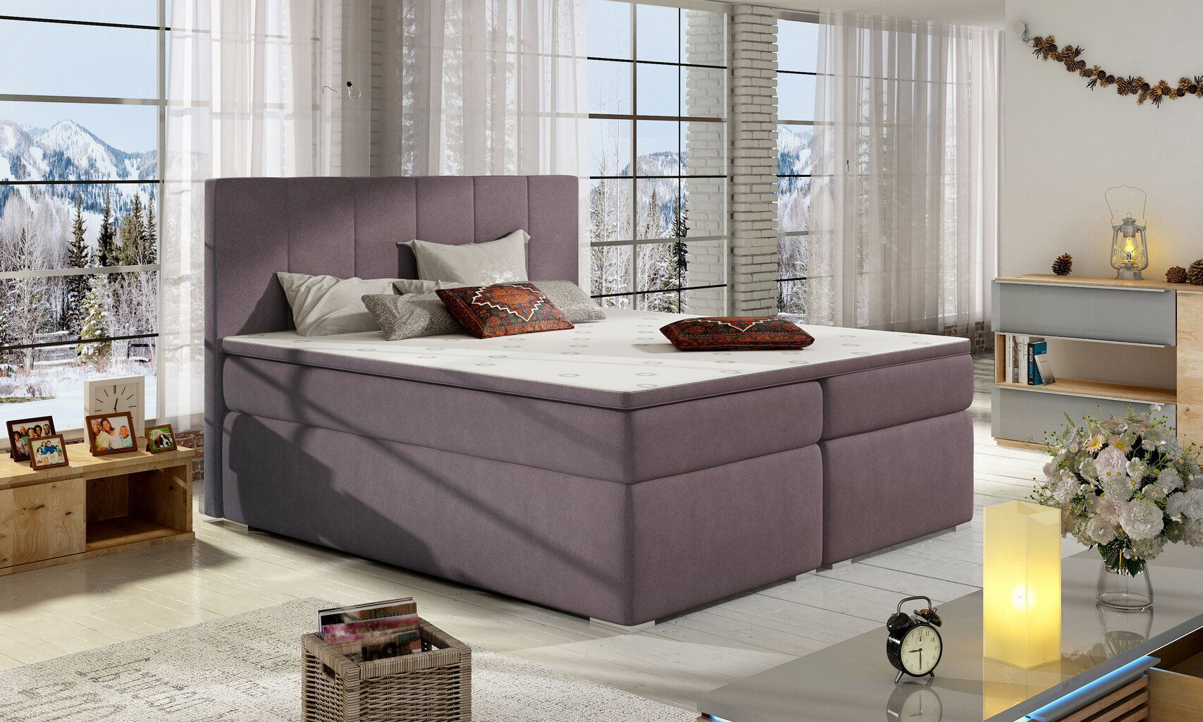 Gulta Bolero, 180x200 cm, violeta cena un informācija | Gultas | 220.lv