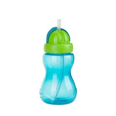 Canpol pudelīte ar salmiņu 12 mēn.+ 270 ml 56/109, zila cena un informācija | Bērnu pudelītes un to aksesuāri | 220.lv