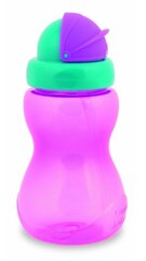 Бутылка с соломкой Canpol, 12 мес. + 270 мл, 56/109, розовая цена и информация | Бутылочки и аксессуары | 220.lv