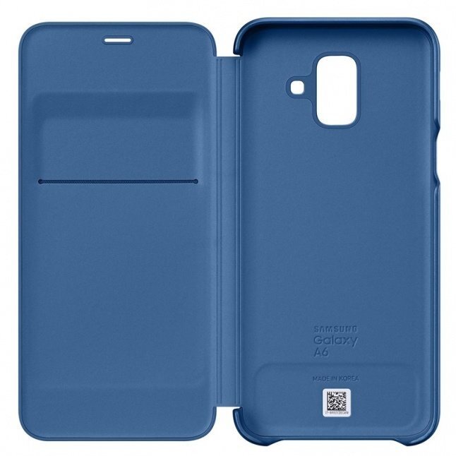 Samsung Galaxy A6 Wallet Case Blue cena un informācija | Telefonu vāciņi, maciņi | 220.lv