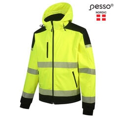 Augstas redzamības Softshell Jaka Pesso Palermo, spilgti dzeltena, melna cena un informācija | Darba apģērbi | 220.lv