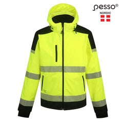 Augstas redzamības Softshell Jaka Pesso Palermo, spilgti dzeltena, melna cena un informācija | Darba apģērbi | 220.lv